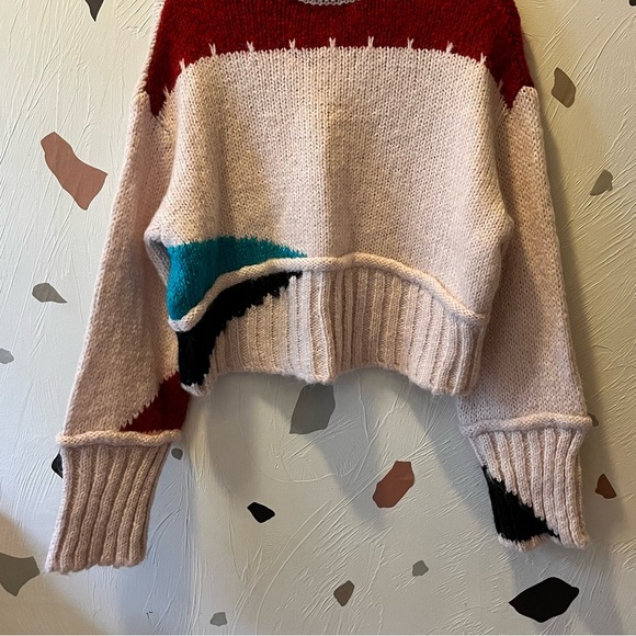 NWT Zara Colorblock Turtleneck Knit Sweater size M - Picture 5 of 11